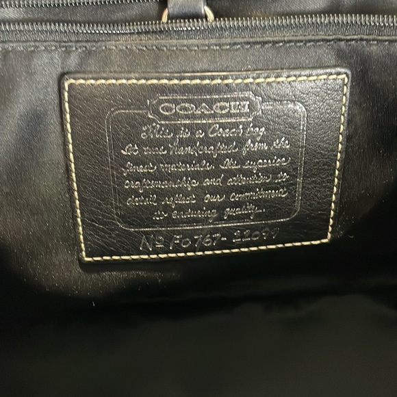 Coach Signature Tote Bag with Silver Metallic Stripe - Picture 5 of 7